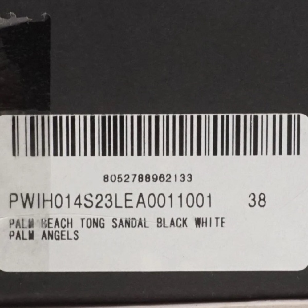 NIB [Palm Angels] Palm Beach Sandal Heels In Black w/ White Women’s EU 38 / US 7 - Picture 15 of 16